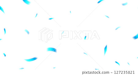 Light effect and zigzag ribbon falling from above on a beam of light, tinsel vector 127235821