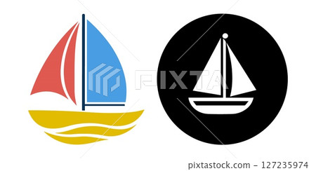 Sailboat Logo Images Colorful Simple Designs 127235974