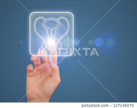 Urology and urinary system health concept. Prostate examination for conditions like nephritis, 127236070