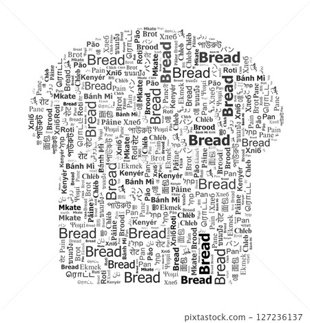 Bread Loaf Word Cloud Illustration in Multiple Languages 127236137
