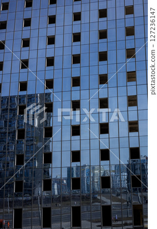 glass wall of skyscraper glass wall of skyscraper 127236147