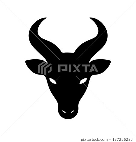 Black Silhouette of a Goat Head Black Silhouette of a Goat Head 127236283