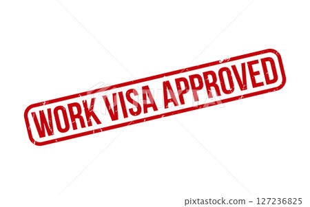 Red Work Visa Approved Rubber Stamp Seal Vector Red Work Visa Approved Rubber Stamp Seal Vector 127236825