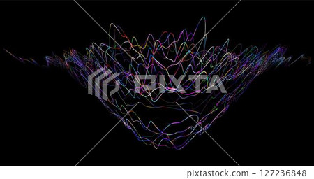 Wave pattern vector. 3D glowing abstract digital particles background. Technology concept. Abstract background. Future vector illustration. Wave pattern vector. 3D glowing abstract digital particles background. Technology concept. Abstract background. Future vector illustration. 127236848