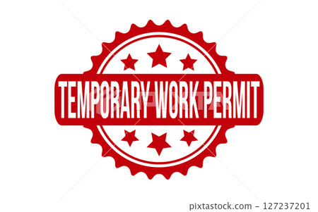 Temporary Work Permit rubber grunge stamp seal vector 127237201