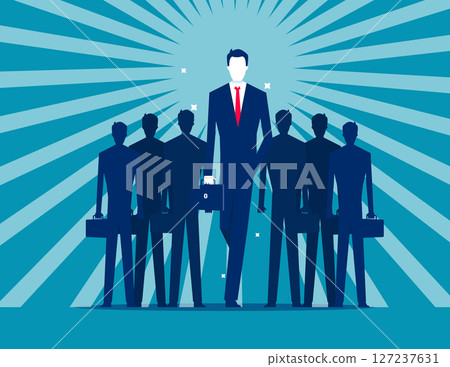 Advance. Businessman leader and Followers 127237631