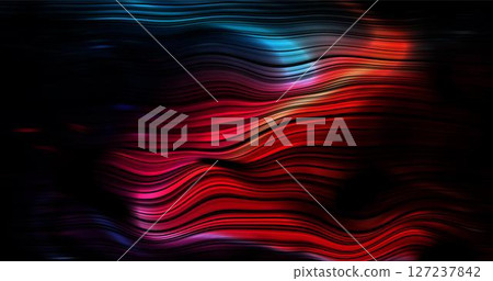 Abstract winding lines of different colors on a black background. Vector illustration in concept technology, science, music, modernity. Abstract winding lines of different colors on a black background. Vector illustration in concept technology, science, music, modernity. 127237842