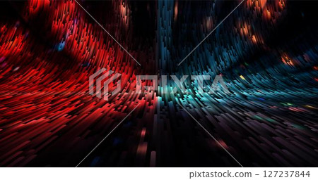 Abstract background with stripes of different colors and gradients. Particles in motion. technologies. Vector illustration 127237844