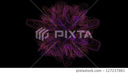 Abstract writhing circle lines of different colors on a black background. Vector illustration in concept technology, science, music, modernity. Abstract writhing circle lines of different colors on a black background. Vector illustration in concept technology, science, music, modernity. 127237861