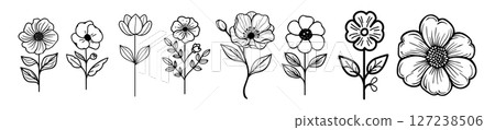High Resolution Black Ink Blots Abstract Art Textures 127238506