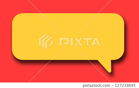 Speech bubble for communication and dialogue. Blank space for thoughts, questions, or quotes. Bright 127238695