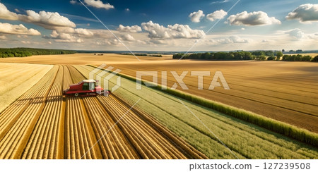tractor on the field 127239508