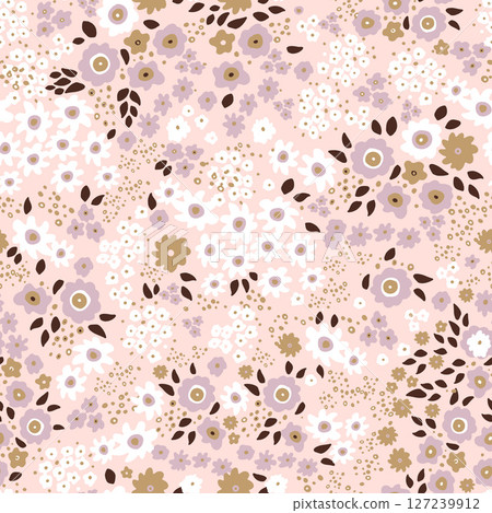 水彩花卉背景圖案 127239912