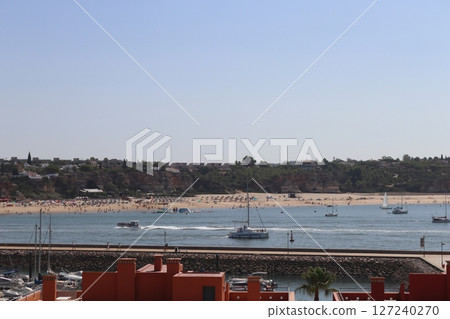 Panoramic Views of Ferragudo Coast from Portimao, Algarve, Portugal 127240270