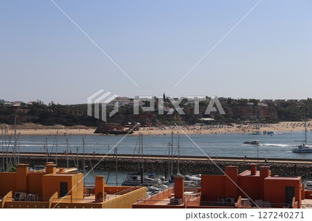 Panoramic Views of Ferragudo Coast from Portimao, Algarve, Portugal 127240271