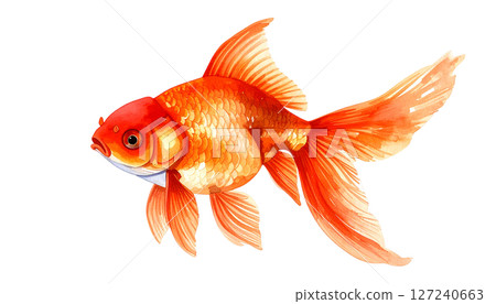Red goldfish watercolor illustration Red goldfish watercolor illustration 127240663