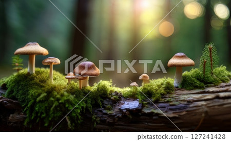 Mossy old tree Wild mushrooms 5 127241428