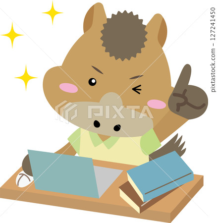 Horse character working on a computer - Jobs and learning materials for the Year of the Horse 127241450
