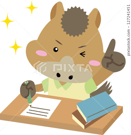 Illustration material of a studying zodiac horse character, studying for the Year of the Horse 127241451