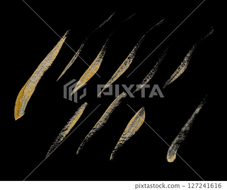 Collection of hand drawing golden paint strokes Collection of hand drawing golden paint strokes 127241616