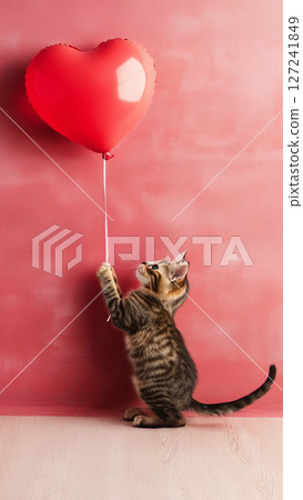 Kitten and heart balloon cat-meme916_066 127241849