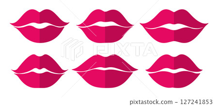 Pink Lips Clipart Six Kissing Lips Graphics for Design Pink Lips Clipart Six Kissing Lips Graphics for Design 127241853