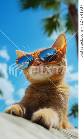 Kitten Sunglasses Beach cat-meme916_004 127241937