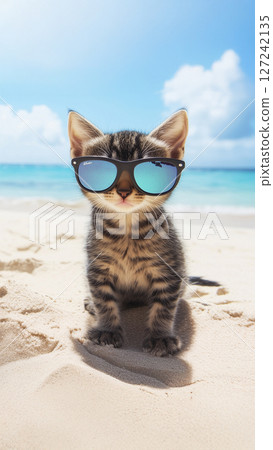 Kitten Sunglasses Beach cat-meme916_008 127242135