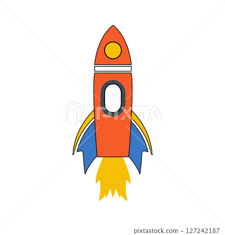 Cartoon Rocket Ship Launch Your Success Cartoon Rocket Ship Launch Your Success 127242187