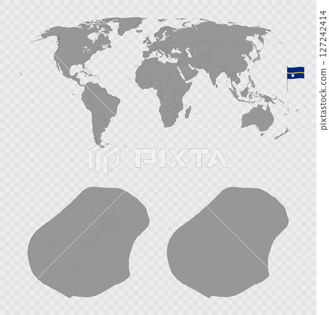 Nauru Map Set with World Location. Nauru Map Set with World Location. 127242414