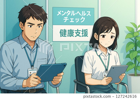 接受壓力檢查的男性和女性（健康管理/心理健康） 127242616