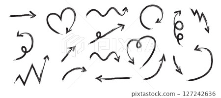 set of simple handdrawn arrows isolated vector illustration 127242636