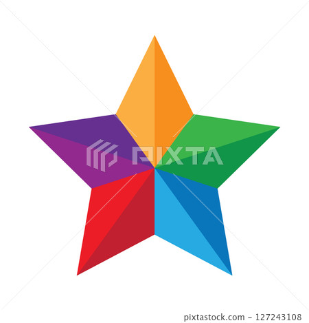 Colorful Five Pointed Star 127243108