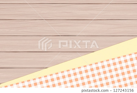 背景材料_木桌和布料_橙色 127243156