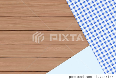 背景材料_木桌和布_藍色 127243177