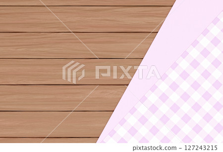 Background material_wooden table and cloth_purple 127243215
