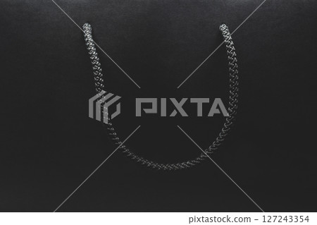 Black matte paper bag with black rope handle 127243354