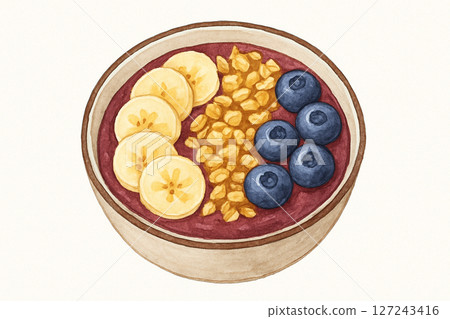 裝滿水果的阿薩伊碗 127243416