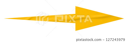 Yellow crumpled paper arrow isolated on transparent background Yellow crumpled paper arrow isolated on transparent background 127243979