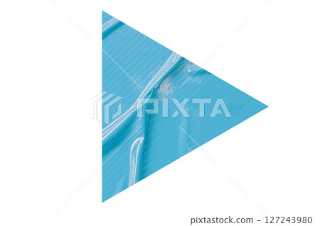Light blue crumpled paper arrow isolated on transparent background Light blue crumpled paper arrow isolated on transparent background 127243980