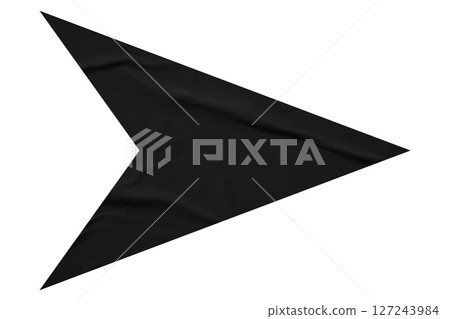 Black crumpled paper arrow isolated on transparent background. Black crumpled paper arrow isolated on transparent background. 127243984