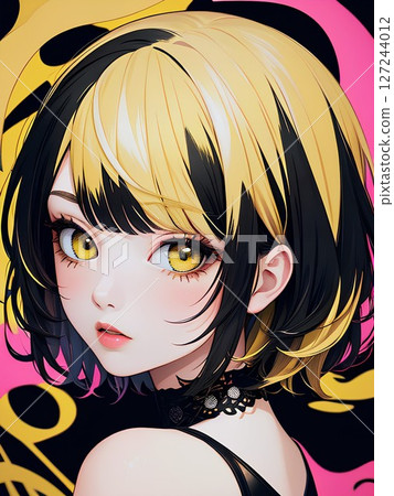 帶有黃色圖案的女性角色 帶有黃色圖案的女性角色 127244012