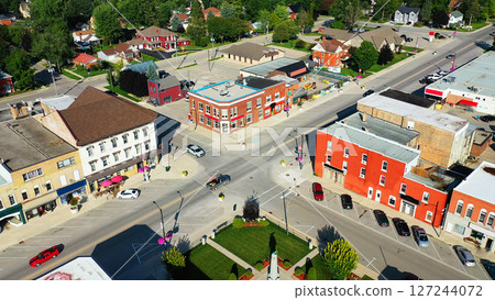 Aerial view of Mitchell, Ontario, Canada in summer Aerial view of Mitchell, Ontario, Canada in summer 127244072