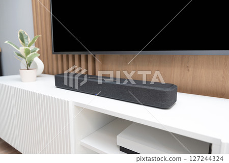 Soundbar in a modern home Soundbar in a modern home 127244324
