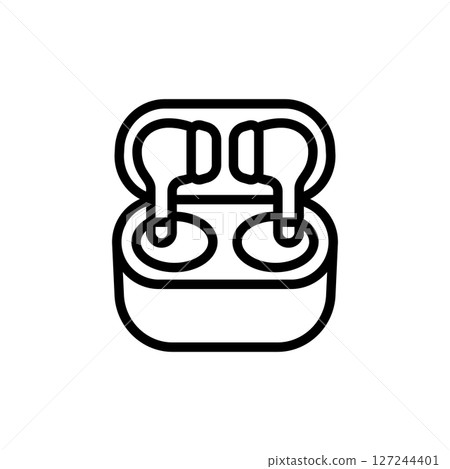 Simple and cute wireless earphone icon 127244401
