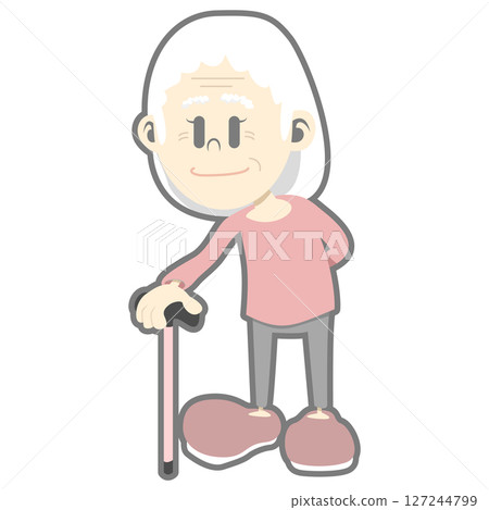 ma著拐杖的奶奶 127244799