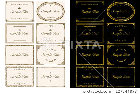 Decorative label frames. Ornate ornaments, decorative vintage frames 06 127244858