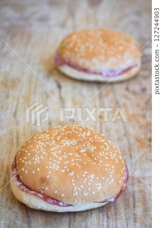 Delicious Salami Sandwich Ready to Ea Delicious Salami Sandwich Ready to Ea 127244903