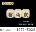 Cut-out letter block: Toyama Station 127245028