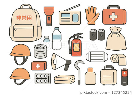平面防災用品插圖集 127245234